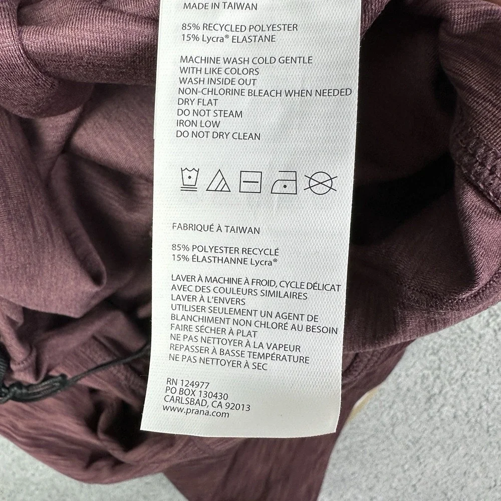 Prana Kimble Shorts Womens Medium Flannel Heather Biker Yoga Athletic Gym NEW - Picture 3 of 12